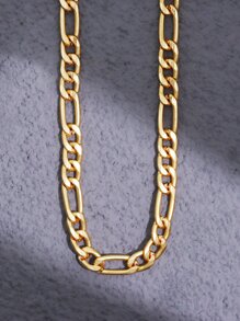 Fashionable And Popular 1pc Men Minimalist Chain Bracelet, Stainless Steel Jewelry For Jewelry Gift And For A Stylish Look - Yellow Gold - View 5