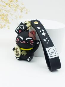 1pc Women Cartoon Cat Charm Cute Style Keychain - Multicolor - View 1