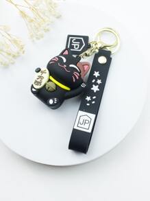 1pc Women Cartoon Cat Charm Cute Style Keychain - Multicolor - View 4