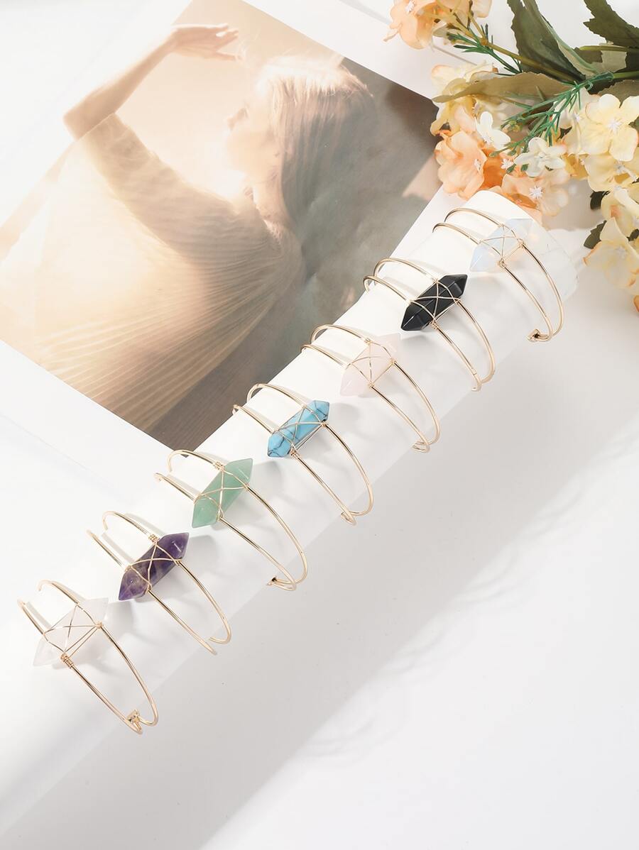 Brazalete con diseño de piedra - Verde - Ver 1