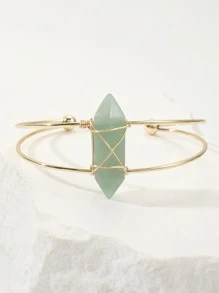 Brazalete con diseño de piedra - Verde - Ver 2