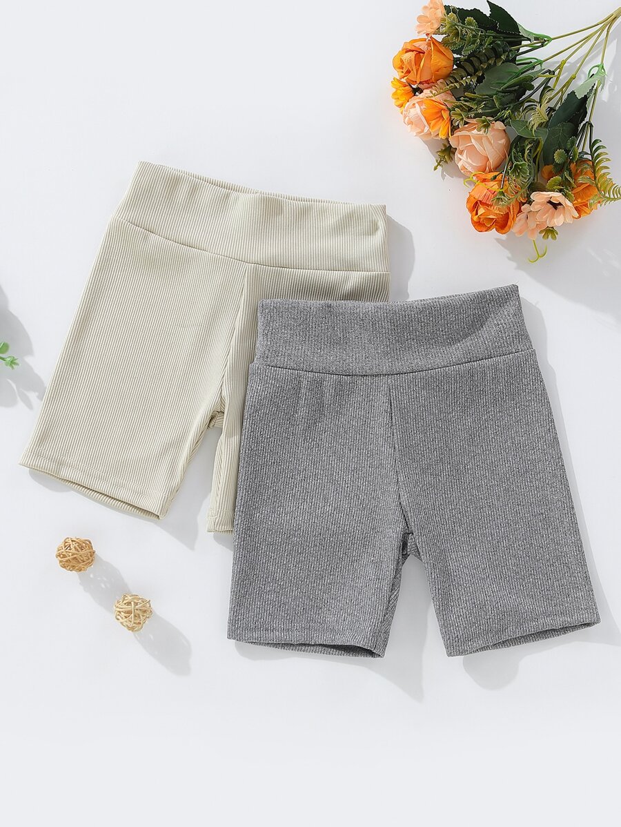 小女童2入組寬腰帶騎行褲