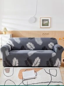 1pc Leaf Pattern Stretchy Sofa Seat Cover, Modern Polyester Sofa Cushion Cover For Living Room - Multicolor - View 1