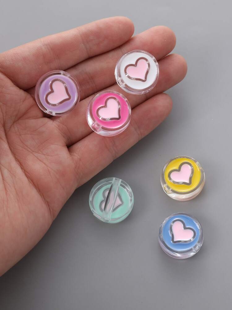 6pcs/set Heart Pattern DIY Bead