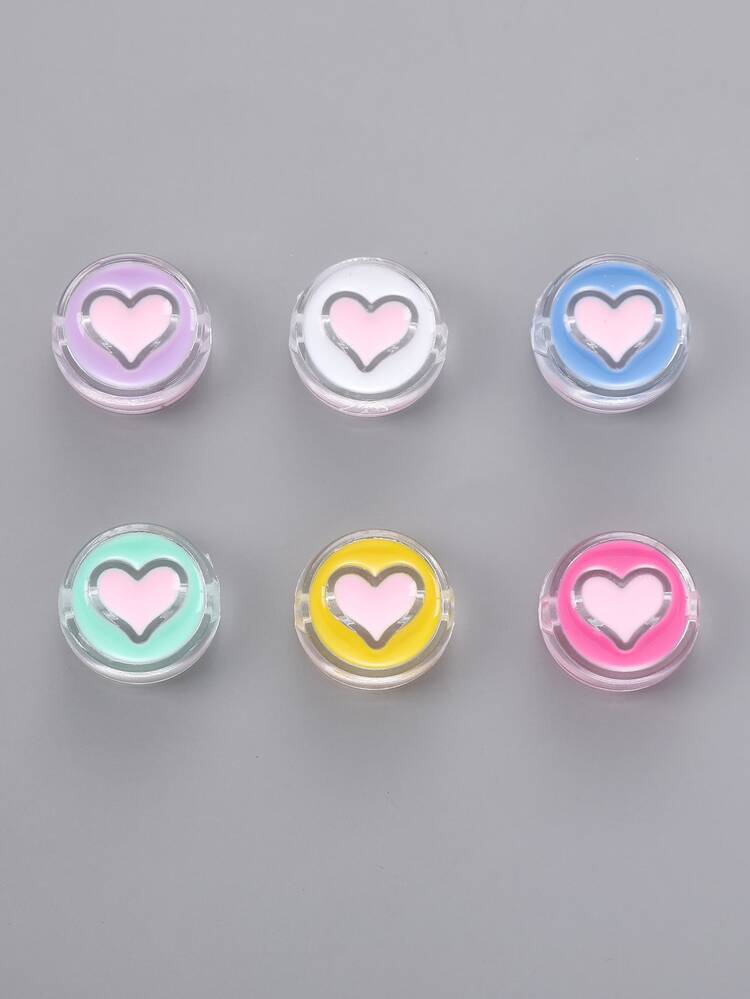 6pcs/set Heart Pattern DIY Bead