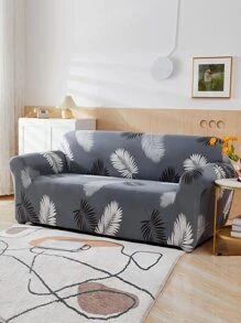 1pc Leaf Pattern Stretchy Sofa Seat Cover, Modern Polyester Sofa Cushion Cover For Living Room - Multicolor - View 5