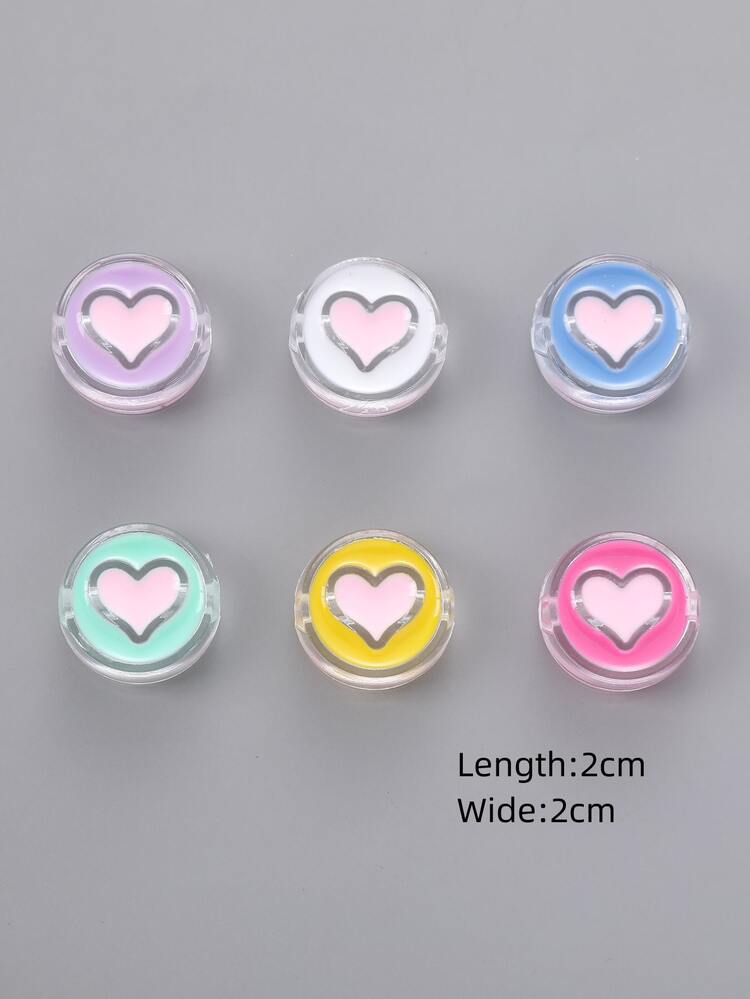 6pcs/set Heart Pattern DIY Bead
