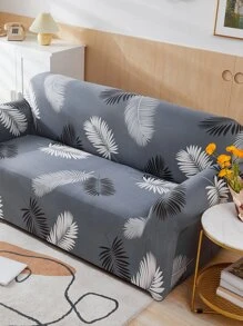 1pc Leaf Pattern Stretchy Sofa Seat Cover, Modern Polyester Sofa Cushion Cover For Living Room - Multicolor - View 6