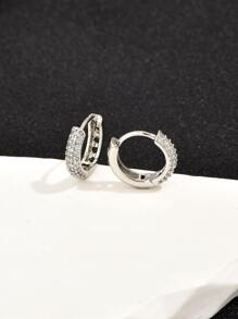 2 pezzi alla moda e popolare da uomo Cubic Zirconia Decor Orecchino a cerchio Gioielli in rame per gioielli regalo e per look elegante