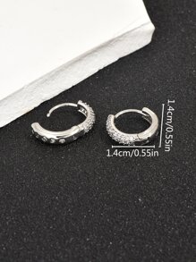 2 pezzi alla moda e popolare da uomo Cubic Zirconia Decor Orecchino a cerchio Gioielli in rame per gioielli regalo e per look elegante