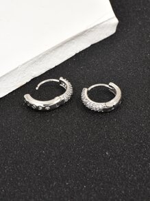 2 pezzi alla moda e popolare da uomo Cubic Zirconia Decor Orecchino a cerchio Gioielli in rame per gioielli regalo e per look elegante