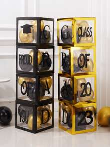 20入組紙氣球盒現代字母設計氣球收納盒適合家庭聚會 - 黑色 - 查看 4