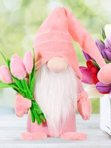 1pc Polyester Gonk Decoration, Flower Decor Gonk Ornament For Party - Pink - View 1