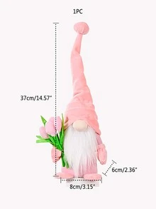 1pc Polyester Gonk Decoration, Flower Decor Gonk Ornament For Party - Pink - View 2