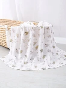 1入組羊圖案嬰兒繈褓毯 - 彩色 - 查看 1