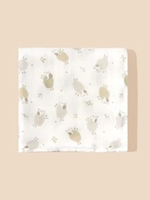 1入組羊圖案嬰兒繈褓毯 - 彩色 - 查看 3