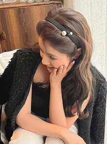 Elegant Faux Pearl Decor Headband,Hairband,Hair Hoop Headbands, Black Hair Accessories Head Accessories