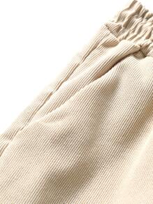 Manfinity Homme Men Dual Pocket Shirt & Drawstring Waist Pants Without Tee - Beige - View 4
