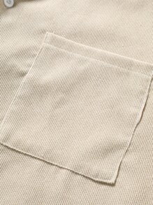 Manfinity Homme Men Dual Pocket Shirt & Drawstring Waist Pants Without Tee - Beige - View 5