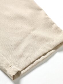 Manfinity Homme Men Dual Pocket Shirt & Drawstring Waist Pants Without Tee - Beige - View 6