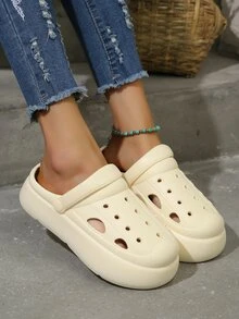 Women Hollow Out Vented Clogs, EVA Fashion Clogs - Beige - View 5