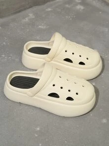 Women Hollow Out Vented Clogs, EVA Fashion Clogs - Beige - View 7