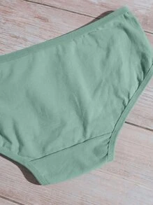 Women's Casual Multicolor Plain Bikini Briefs With Bow Detail Medium Stretch Fabric Underwear - Multicolor - View 6