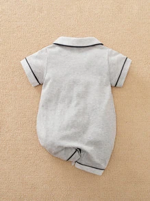 Yierying Pigiama neonato maschio con inserti a contrasto, tasche e patch