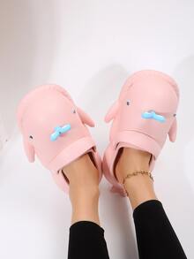 Women Cartoon Whales Design Vented Clogs, EVA Slingback Preppy Clogs - Pink - View 3