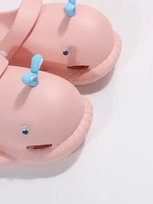 Women Cartoon Whales Design Vented Clogs, EVA Slingback Preppy Clogs - Pink - View 4