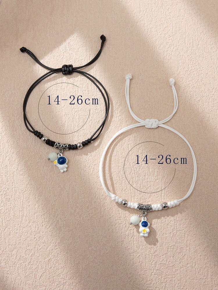 ATLVXJL 2入組情侶夜光宇航員吊墜手環 - 彩色 - 查看 6