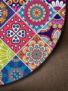 1 Tấm Thảm Hoa Văn Mandala, Thảm Trải Sàn Tròn Boho Polyester Cho Gia Đình - Nhiều màu - Xem 3