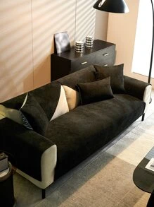 1 Đồng Màu Ghế Sofa Đệm, Hiện Đại Ghế Sofa Chống Trơn Trượt Đệm Cho Hộ Gia Đình, Tất Cả Các Mùa - màu đen - Xem 3