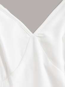 ROMWE Fairycore Vestido de tirantes con parche de mariposa de hombros con cordón - Blanco - Ver 3