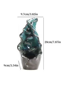 1入組陶瓷製品支架和20入組棒和1入組荷葉設計香爐套裝 - 藍色 - 查看 2