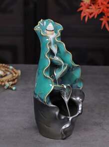 1入組陶瓷製品支架和20入組棒和1入組荷葉設計香爐套裝 - 藍色 - 查看 7