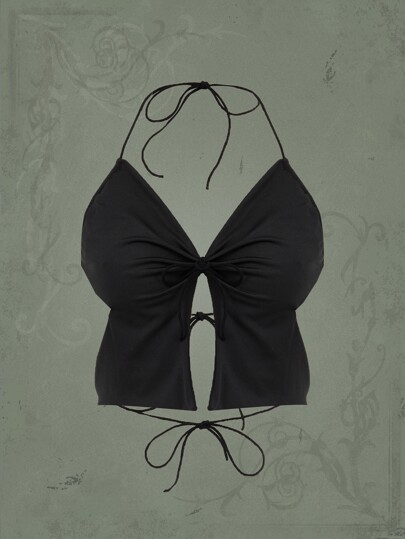 Top halter monocolore capestro