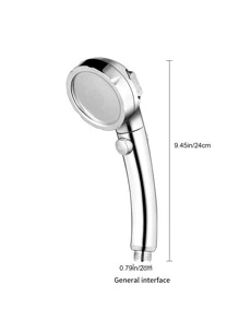 1pc Adjustable Shower Head - Silver - View 5