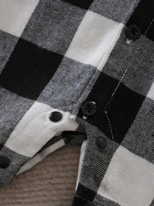 Yierying Pelele de manga corta de estilo casual rojo, negro y blanco para bebé niño, primavera/verano - Blanco y Negro - Ver 4