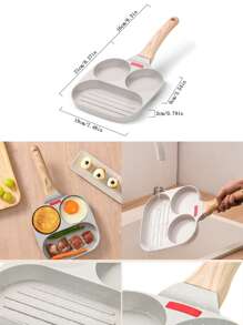 1pc Aluminum Alloy Pan, Non-stick Frying Pan For Kitchen - White - View 3