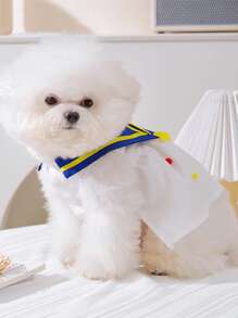 1入組星形裝飾寵物連衣裙適用於狗狗和貓適合夏天 - 白色 - 查看 4