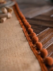 1 pezzo Runner da tavolo da cucina decorato pompon tavolo moderno tessuto per tavolo da pranzo da cucina