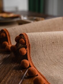 1 pezzo Runner da tavolo da cucina decorato pompon tavolo moderno tessuto per tavolo da pranzo da cucina