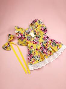 1pc Fashionable Cute Floral Pet Dress For Dogs And Cats - Multicolor - View 1