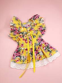 1pc Fashionable Cute Floral Pet Dress For Dogs And Cats - Multicolor - View 3