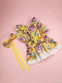 1pc Fashionable Cute Floral Pet Dress For Dogs And Cats - Multicolor - View 4