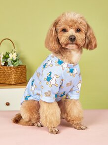 1pc Cartoon Duck Print Pet Sweatshirt For Cat And Dog For Spring - Multicolor - View 1