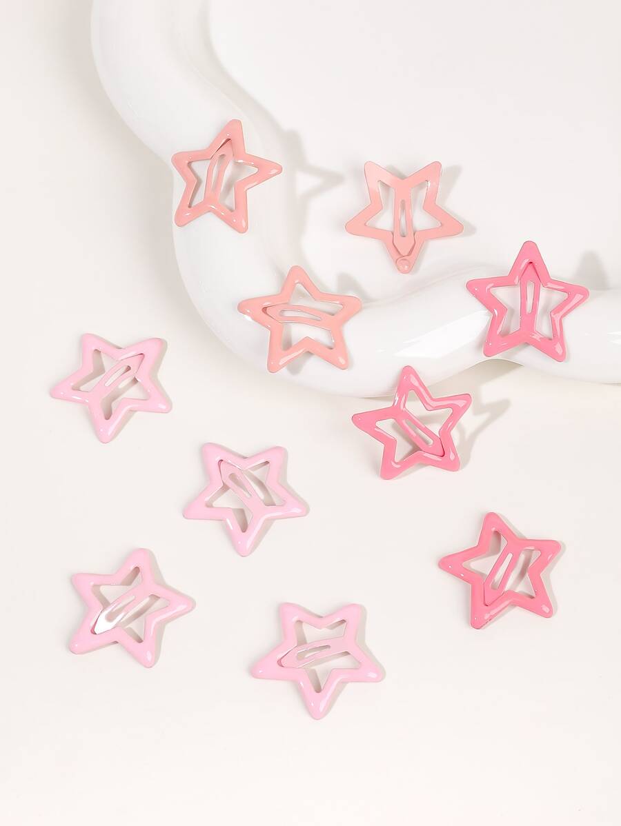 10入組星形設計髮夾 - 彩色 - 查看 1