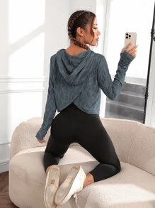 Easithlete 几何印花连帽郁金香后背运动卫衣 秋季连帽卫衣