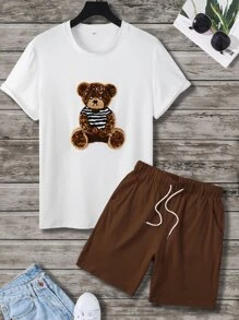 Manfinity Homme Bộ hai mảnh Nam Dây kéo Túi Hoạt hình Giải trí - Nhiều màu - Xem 5